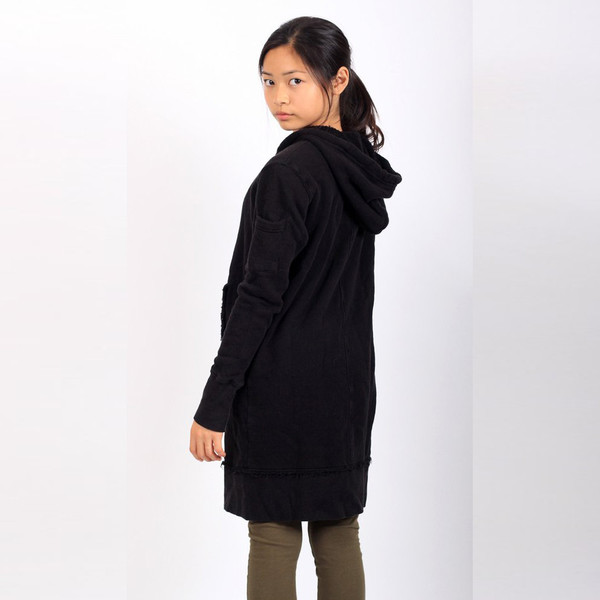 Kid's Mimobee Brooklyn Long Hoodie - Black Kid's Mimobee Brooklyn Long Hoodie - Black