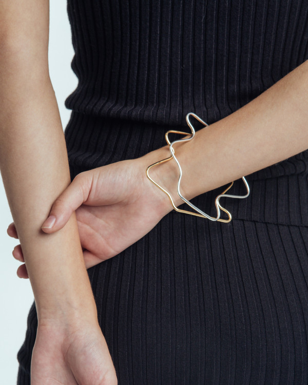 Faux/Real Stressed Out Bangle in Silver Faux/Real Stressed Out Bangle in Silver