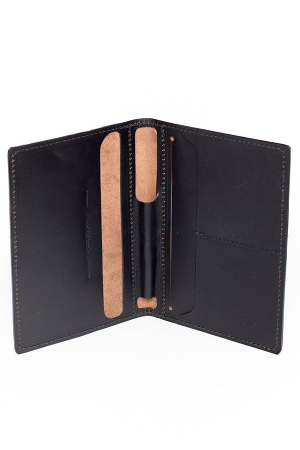 Wood & Faulk Traveler Wallet Black Wood & Faulk Traveler Wallet Black