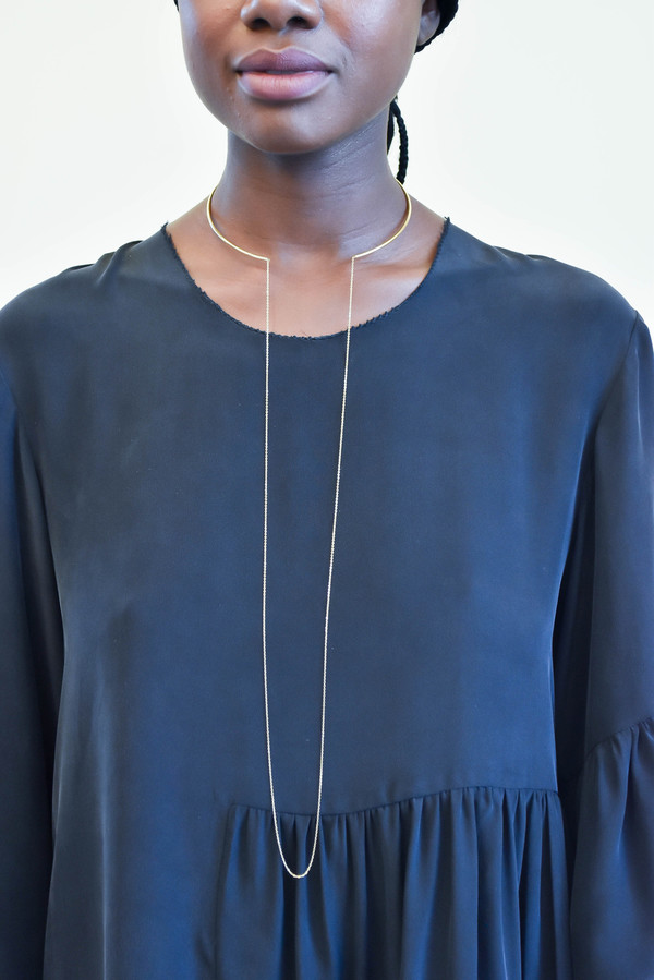 Gabriela Artigas Co-Orbit Choker with Draping Chain in Yellow Gold Gabriela Artigas Co-Orbit Choker with Draping Chain in Yellow Gold