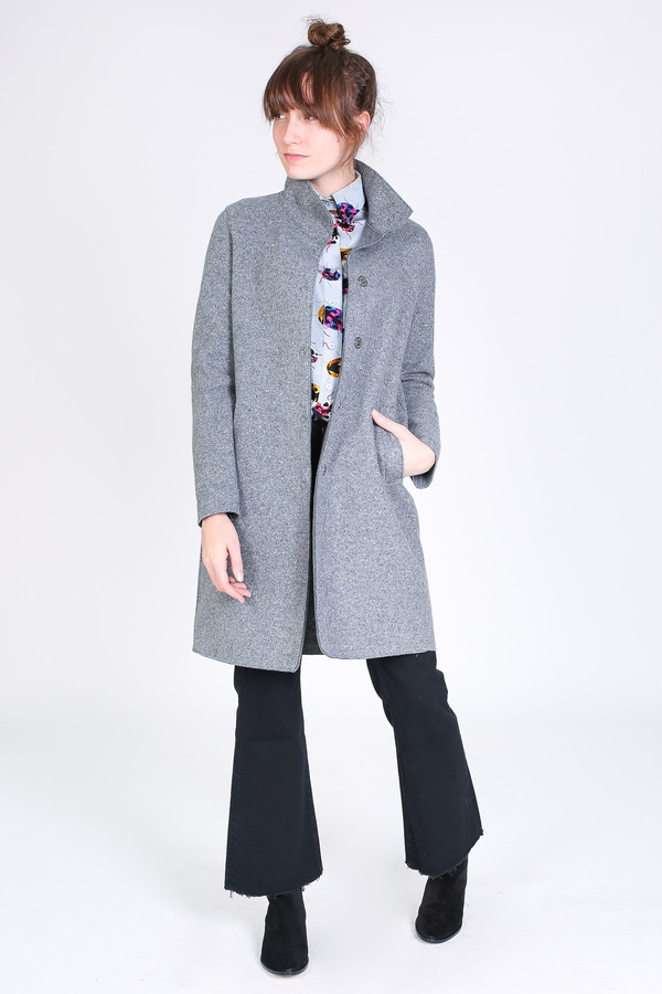 Harris Wharf London Egg shaped coat in light grey Harris Wharf London Egg shaped coat in light grey