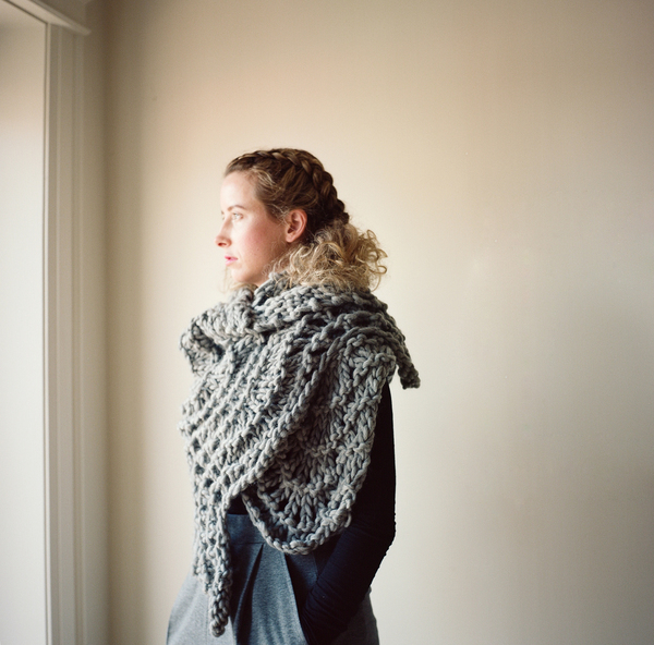 good night, day Bloomfield chunky lace Wrap (shown in pale gray Peruvian wool) good night, day Bloomfield chunky lace Wrap (shown in pale gray Peruvian wool)