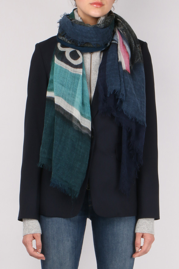 Franco Ferrari Outfit Print Denim Scarf Franco Ferrari Outfit Print Denim Scarf