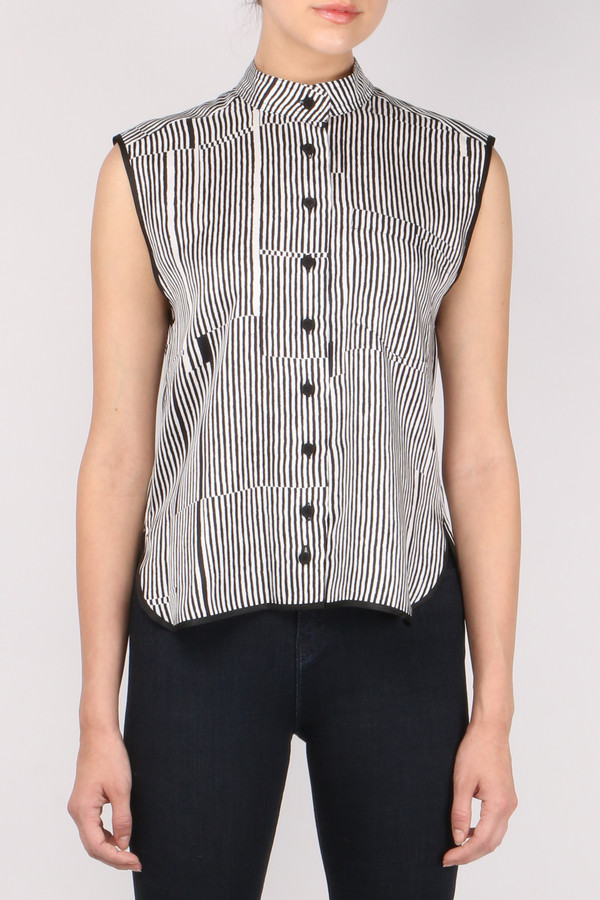 Carven Short Twill Printed Shirt Carven Short Twill Printed Shirt