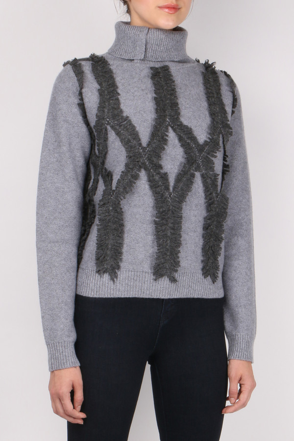 Jonathan Simkhai Shredded Argyle Turtleneck Jonathan Simkhai Shredded Argyle Turtleneck