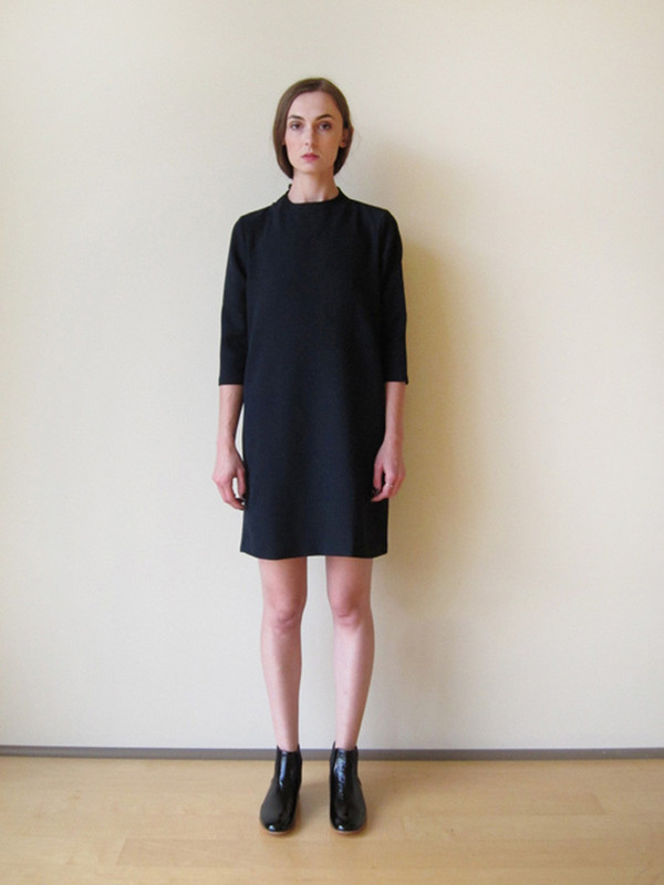 KAAREM Pure Mock Neck Dress, Blue/Black KAAREM Pure Mock Neck Dress, Blue/Black