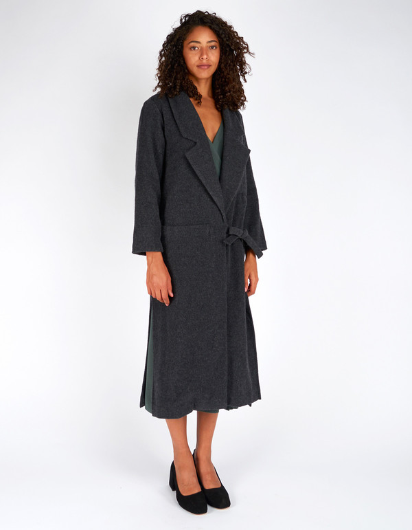 First Rite Side Tie Duster Grey First Rite Side Tie Duster Grey