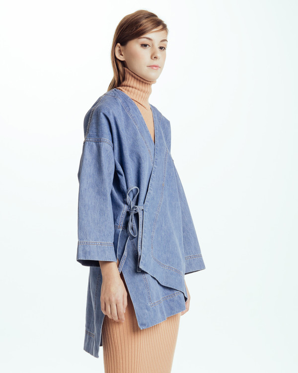 Caron Callahan Carson Kimono in Denim Caron Callahan Carson Kimono in Denim