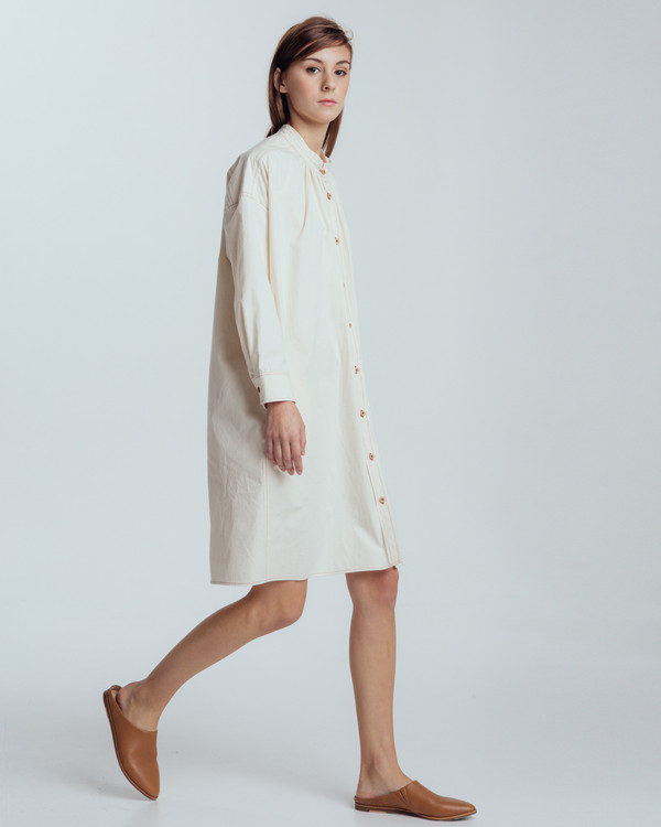 Caron Callahan Maria Shirt Dress in natural Caron Callahan Maria Shirt Dress in natural