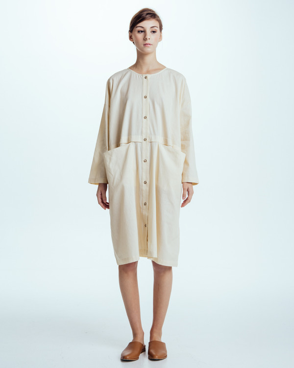 Revisited Matters Raincoat Dress in Cream Revisited Matters Raincoat Dress in Cream