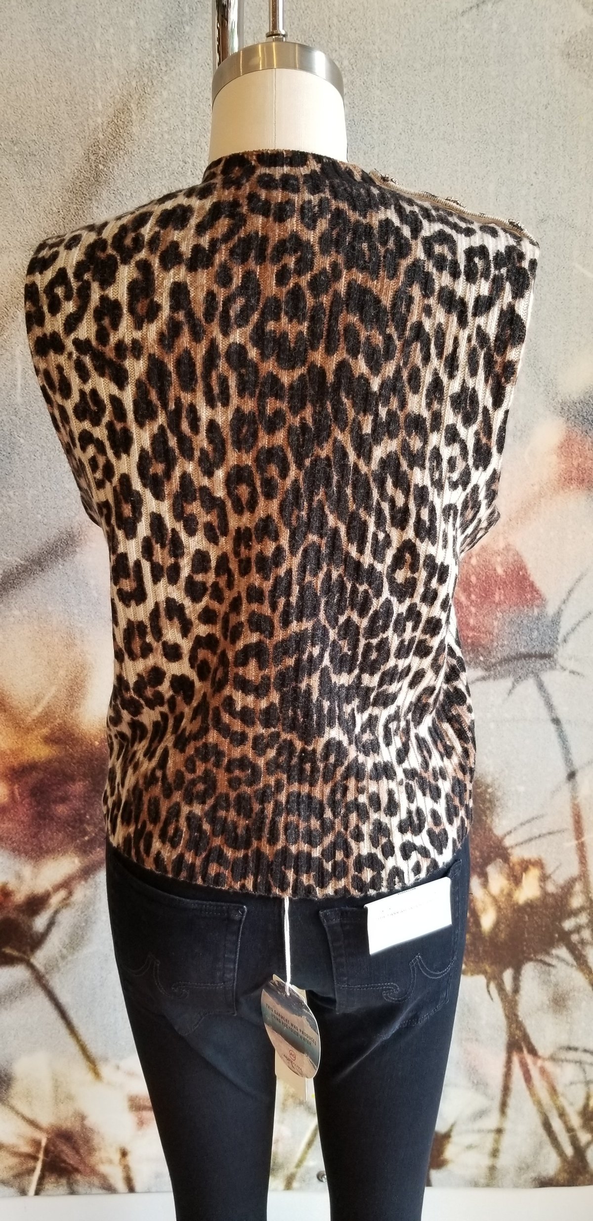 Ganni Print Knit Vest - Leopard 