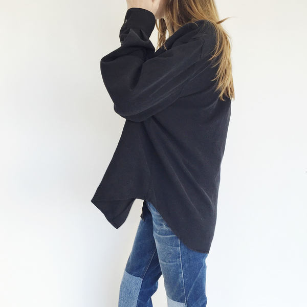 Johan Vintage Black Microsuede Top Johan Vintage Black Microsuede Top