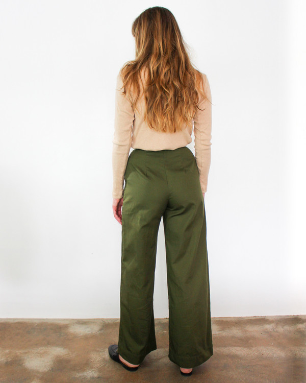esby ALEX WIDE LEG PANT - OLIVE esby ALEX WIDE LEG PANT - OLIVE