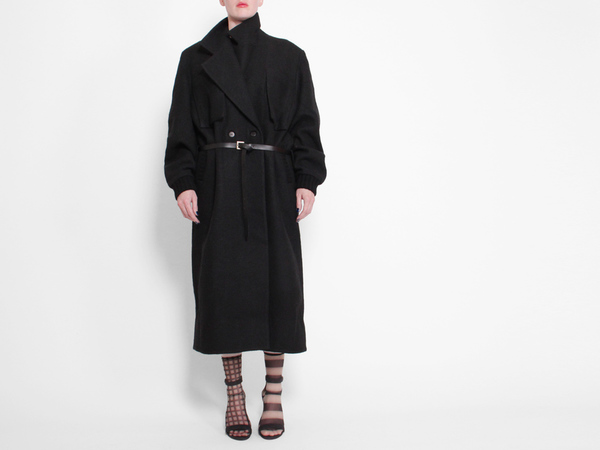 Berenik Wool Trench Coat - Black Berenik Wool Trench Coat - Black