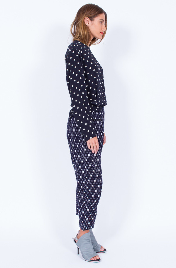 Navy Ikat Print Pants (Small) Navy Ikat Print Pants (Small)