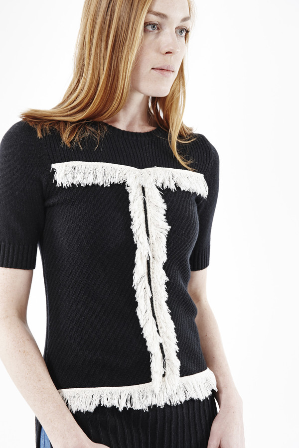 Cashmere In Love Fringe Pullover in Black Cashmere In Love Fringe Pullover in Black