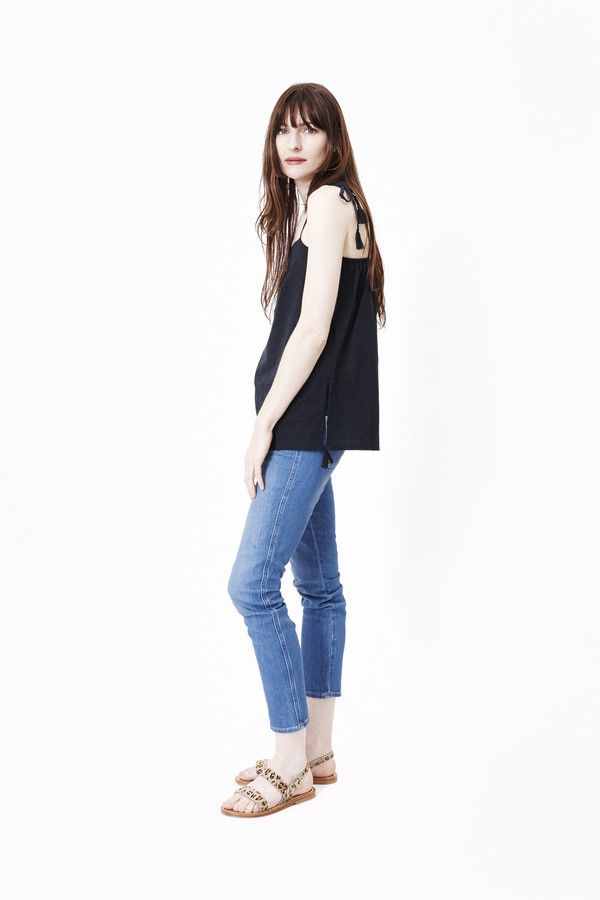 Namche Bazaar Handloomed Voile Cotton Tie Tank Namche Bazaar Handloomed Voile Cotton Tie Tank