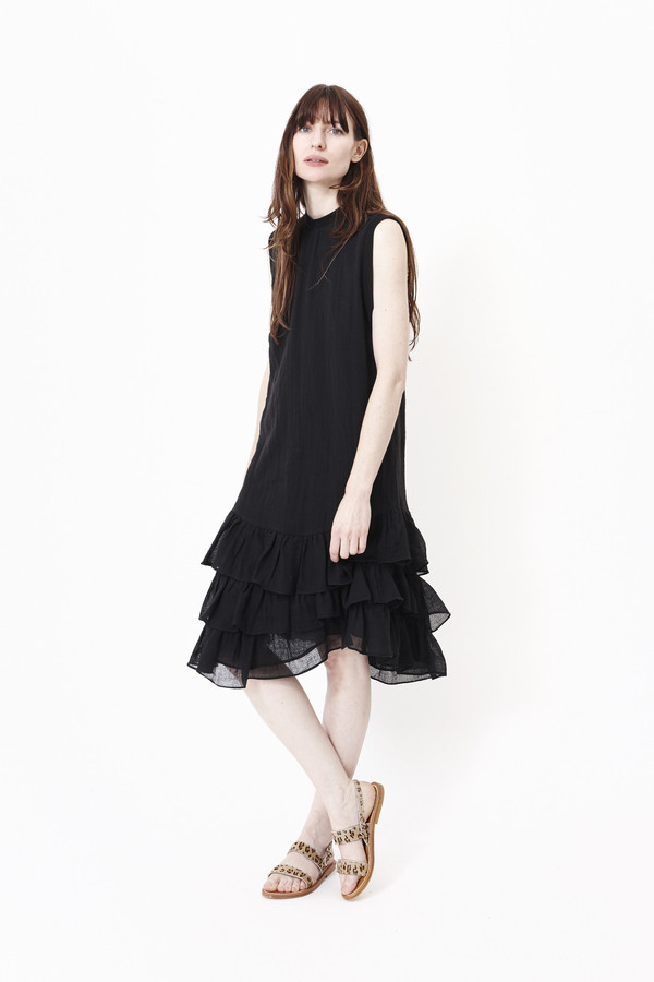 HEIDI MERRICK Iberian Muscle Tank Dress in Black HEIDI MERRICK Iberian Muscle Tank Dress in Black