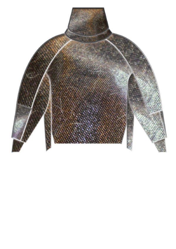 Berenik BLACK GOLD SHEEN TURTLENECK BLOUSE Berenik BLACK GOLD SHEEN TURTLENECK BLOUSE