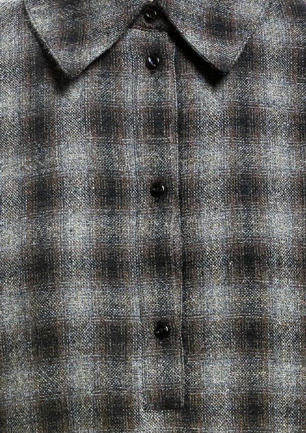SHIRT LONG SLEEVES WOOL TWEED – BLACK / BROWN SHIRT LONG SLEEVES WOOL TWEED – BLACK / BROWN
