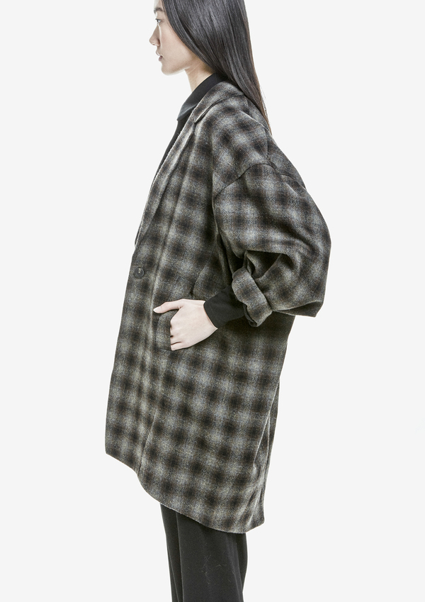 Berenik Jacket Reverse Wool Tweed- Black/Brown/Gray Berenik Jacket Reverse Wool Tweed- Black/Brown/Gray