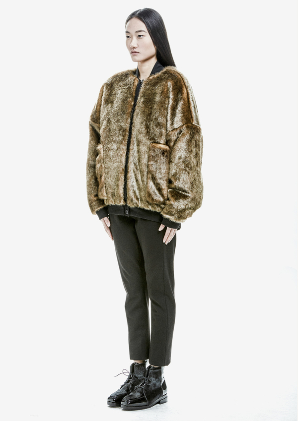 Berenik Pilot Jacket Buttonfront Faux Fur - Black Berenik Pilot Jacket Buttonfront Faux Fur - Black