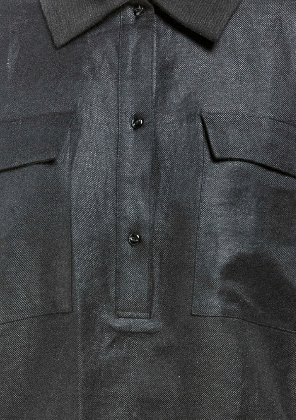 SHIRT LONG SLEEVES LINNEN/WOOL-COLLAR – BLACK SHIRT LONG SLEEVES LINNEN/WOOL-COLLAR – BLACK