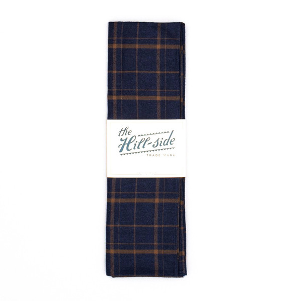 Men's The Hill-Side Scarf / Indigo Brown Check Flannel Men's The Hill-Side Scarf / Indigo Brown Check Flannel