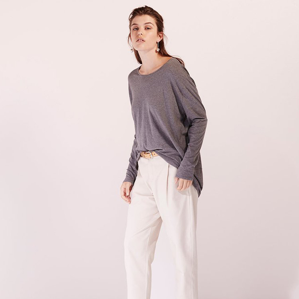 Kowtow Building Block drape back top - grey marble Kowtow Building Block drape back top - grey marble