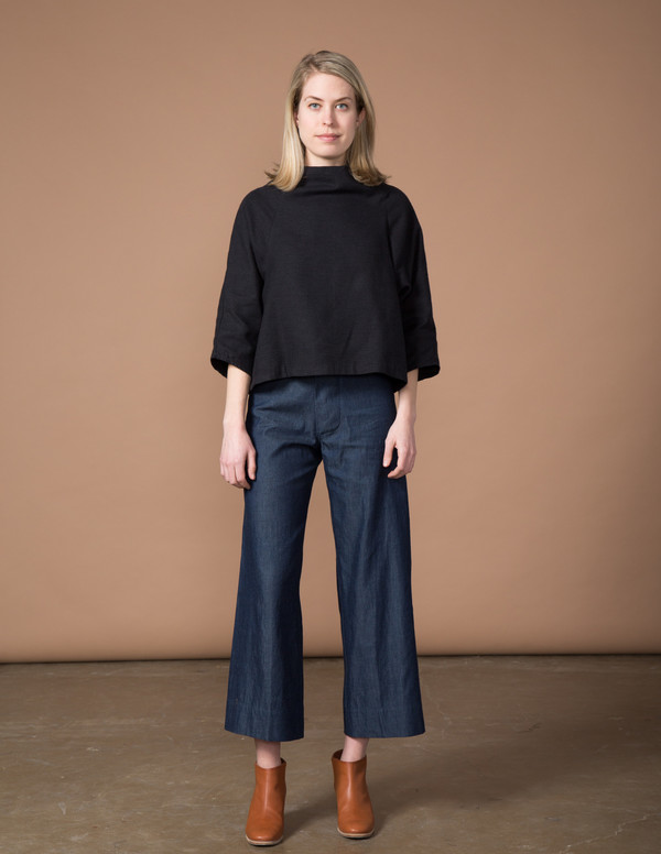 SBJ Austin Lisa Top - Black Woven SBJ Austin Lisa Top - Black Woven