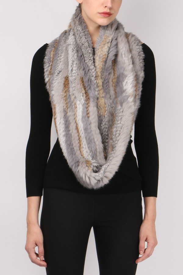 Jocelyn Fur Long Hair Rabbit Infinity Scarf Jocelyn Fur Long Hair Rabbit Infinity Scarf