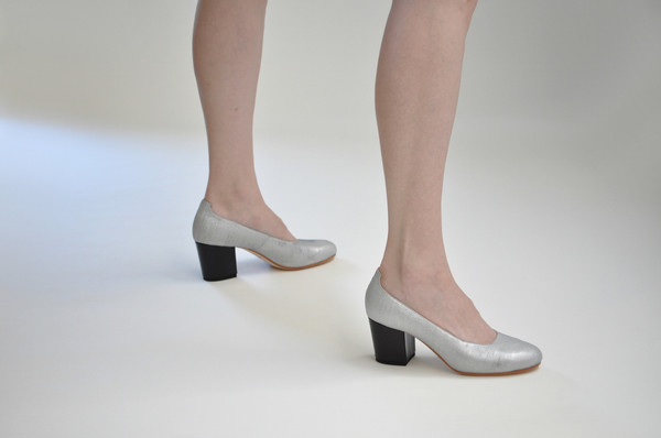 The Palatines Shoes saturo pump - textured silver leather The Palatines Shoes saturo pump - textured silver leather