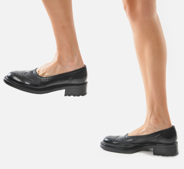 Le Yucca's Black Kalen Ballet Lug Sole Slip On Le Yucca's Black Kalen Ballet Lug Sole Slip On
