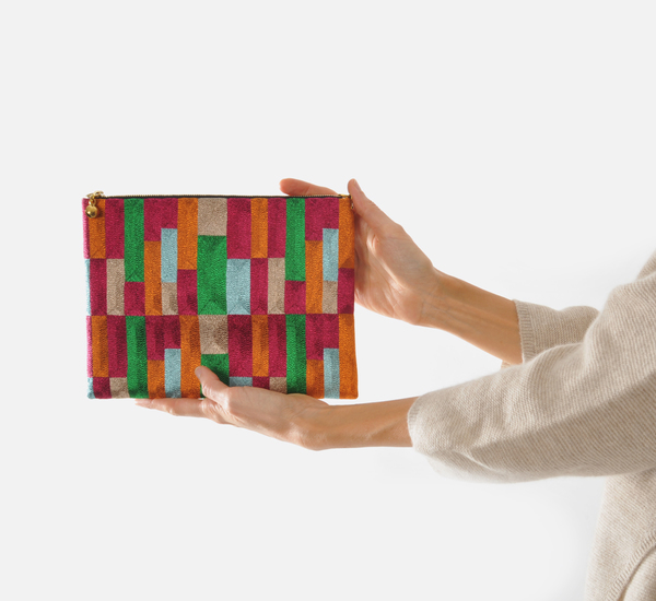 Anne Grand-Clément Tetris Multicolor Extra Medium Pouch Anne Grand-Clément Tetris Multicolor Extra Medium Pouch