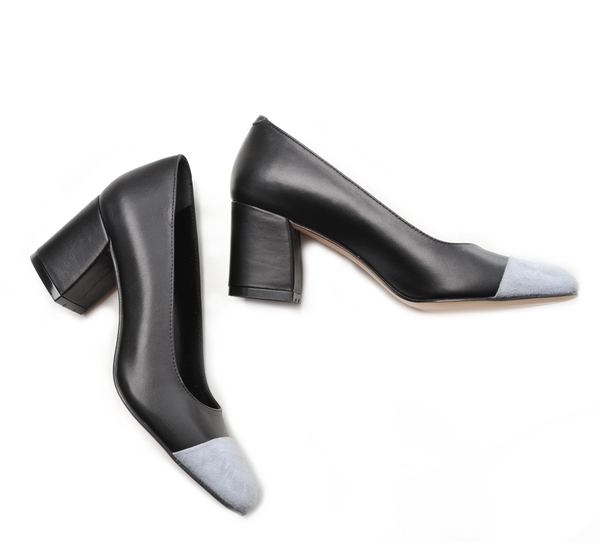Maryam Nassir Zadeh Black and Blue Grey Suede Cap Toe Maryam Pump Maryam Nassir Zadeh Black and Blue Grey Suede Cap Toe Maryam Pump