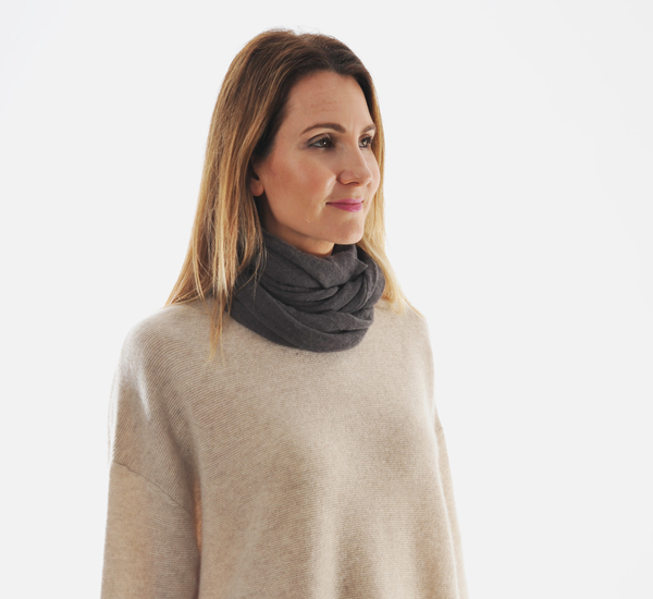 Botto Giuseppe Dark Brown Cashmere Tube Scarf by Botto Giuseppe Botto Giuseppe Dark Brown Cashmere Tube Scarf by Botto Giuseppe