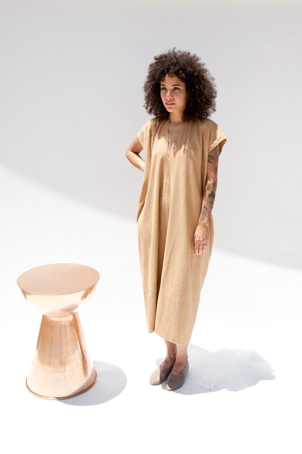 Miranda Bennett In-Stock: Everyday Dress, Oversized, Silk Noil in Camel Miranda Bennett In-Stock: Everyday Dress, Oversized, Silk Noil in Camel