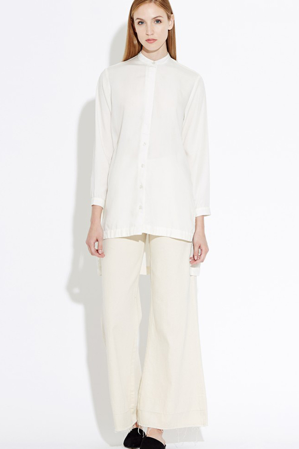 WAVEN Agnes Mandarin Shirt- White WAVEN Agnes Mandarin Shirt- White