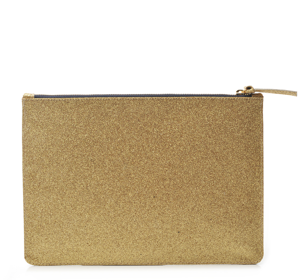 Clare V. Gold Glitter Flat Clutch Clare V. Gold Glitter Flat Clutch
