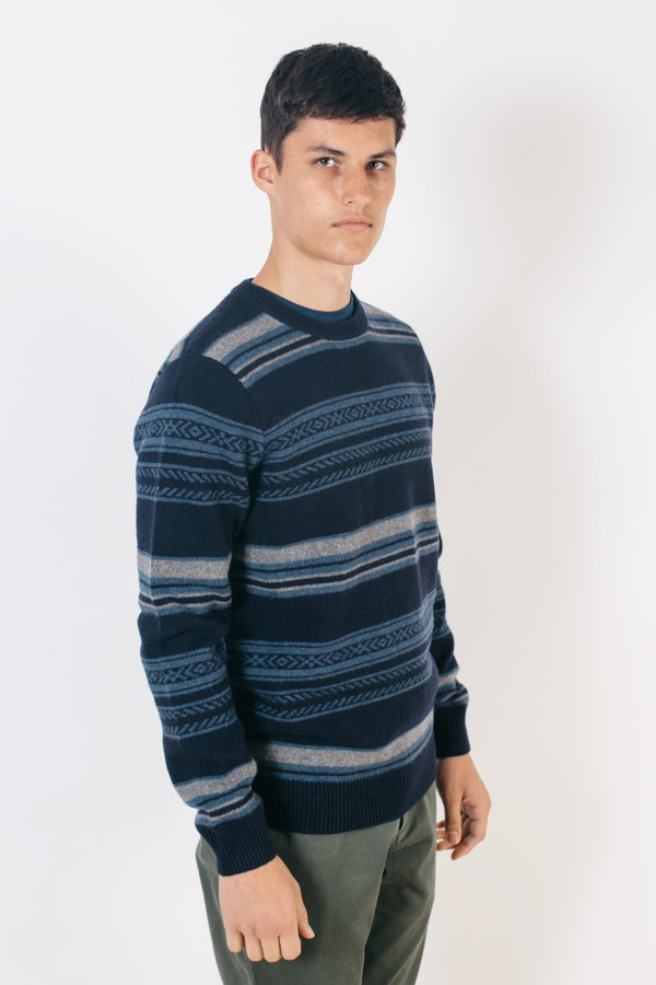 Men's Barque Stripe Sweater Navy Men's Barque Stripe Sweater Navy