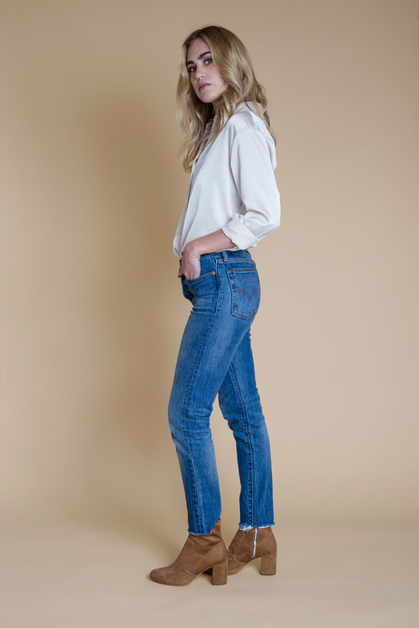 BETWEEN TEN Phoebe Blouse - Ivory Satin BETWEEN TEN Phoebe Blouse - Ivory Satin