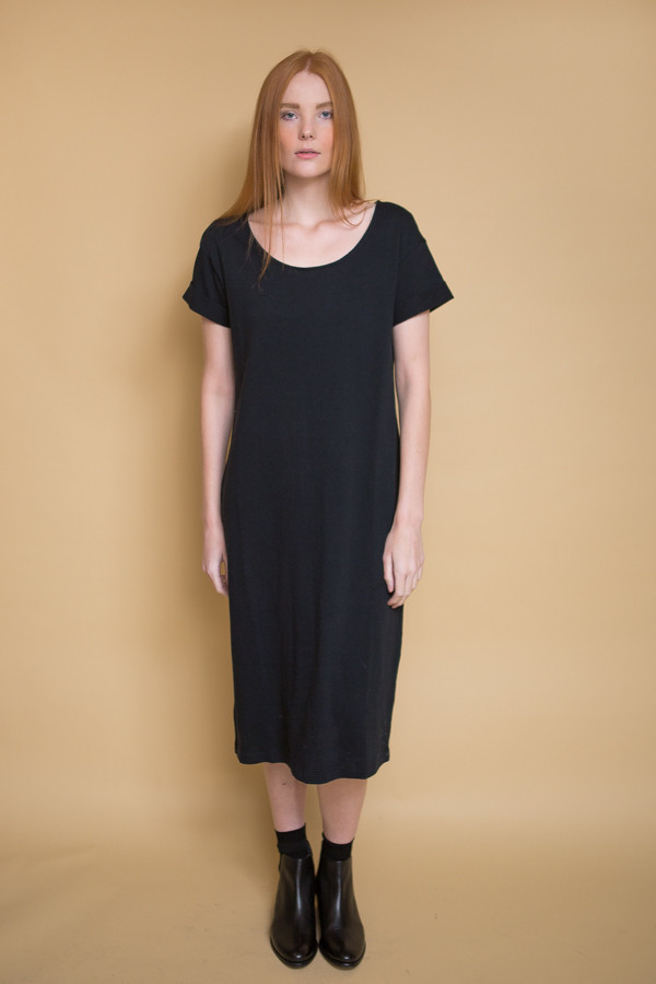 Ali Golden Roll Sleeve T-Shirt Dress - Black Ali Golden Roll Sleeve T-Shirt Dress - Black