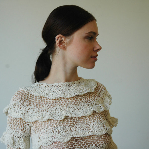 Nikki Chasin Lia Crochet Ruffle Top - Ivory Nikki Chasin Lia Crochet Ruffle Top - Ivory