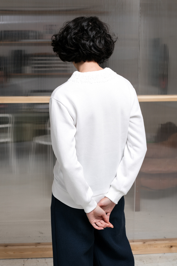 Correll Correll Knit Neck Sweatshirt - white Correll Correll Knit Neck Sweatshirt - white