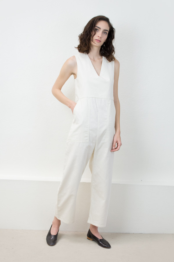 Micaela Greg Cream Utility Jumpsuit Micaela Greg Cream Utility Jumpsuit