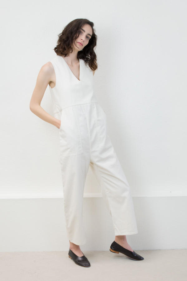 Micaela Greg Cream Utility Jumpsuit Micaela Greg Cream Utility Jumpsuit