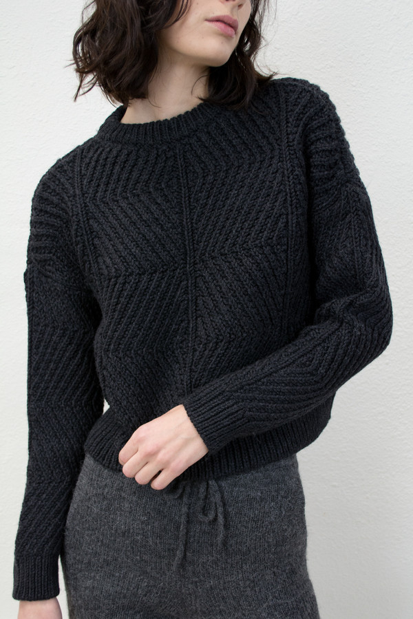 Micaela Greg Melange Black Bevel Sweater Micaela Greg Melange Black Bevel Sweater