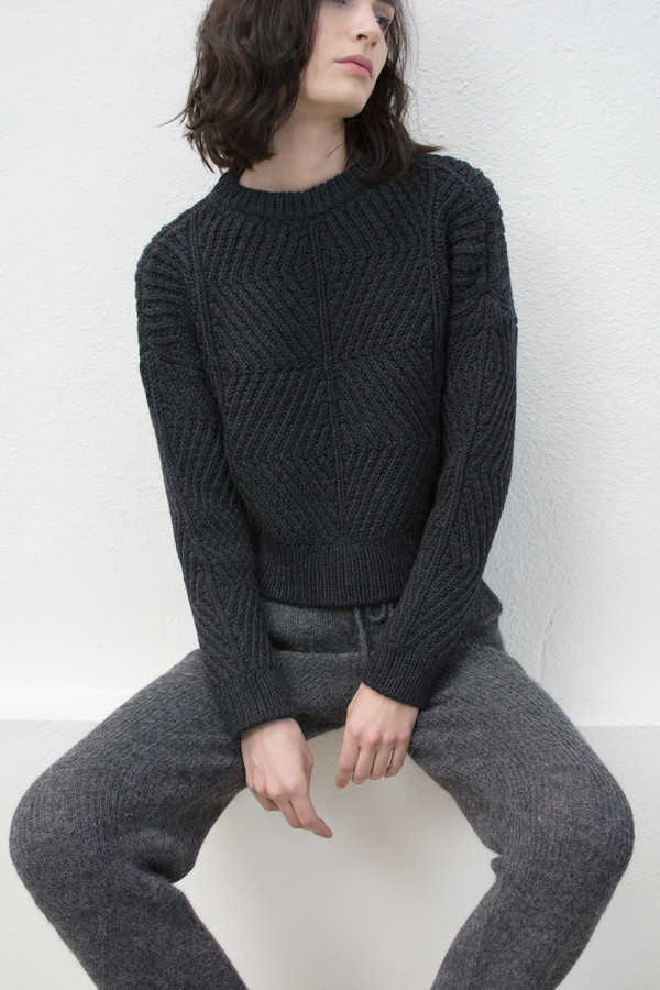 Micaela Greg Melange Black Bevel Sweater Micaela Greg Melange Black Bevel Sweater