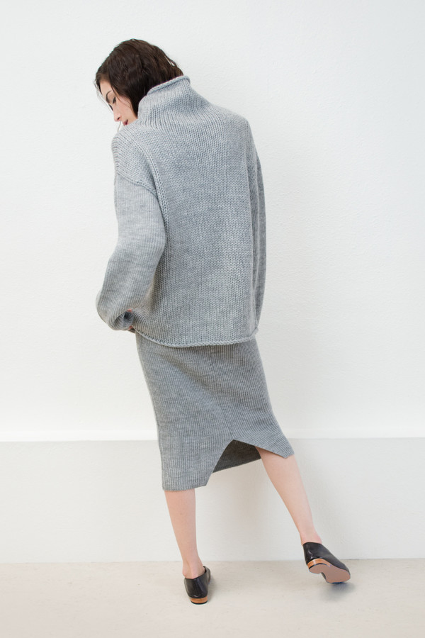 Micaela Greg Melange Grey Tube Skirt Micaela Greg Melange Grey Tube Skirt
