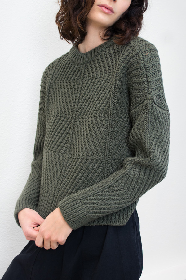 Micaela Greg Olive Bevel Sweater Micaela Greg Olive Bevel Sweater
